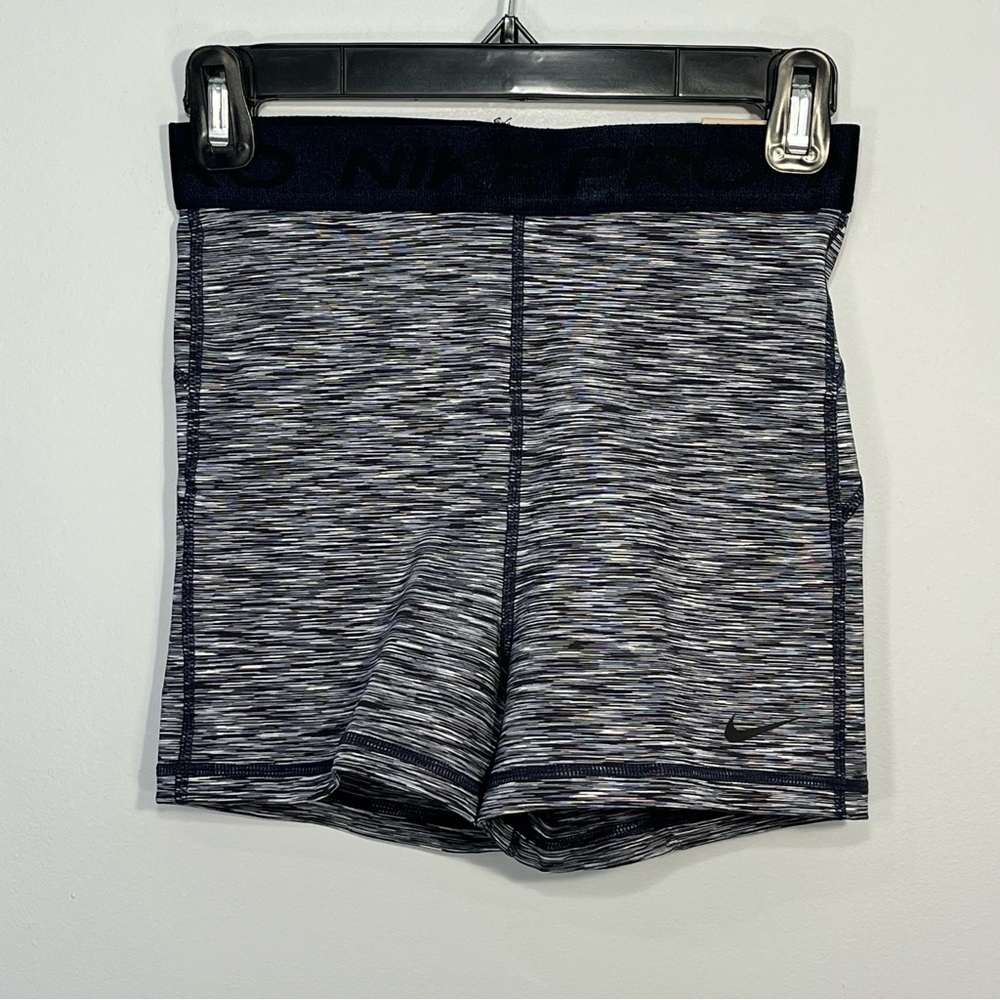 NEW Nike Pro Shorts Womens Small Blue Spacedye High Rise Training Compression